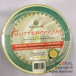 BUTTERCREAM CREMA VEGETAL SABOR LIMON LISTA PARA USAR 1 X 360GR